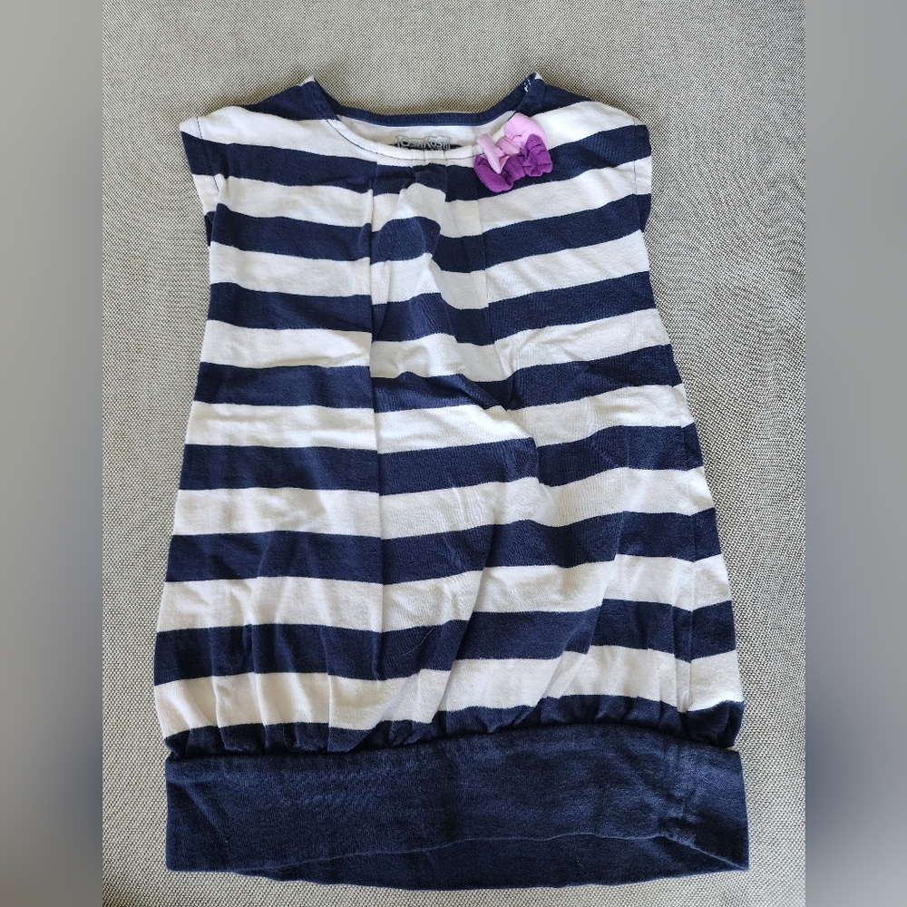 Baby dress stripped with bow applique 24m Oshkosh